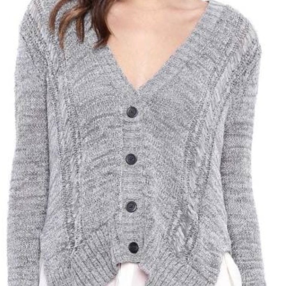 GUESS GREY CARDIGAN WITH REMOVABLE BLOUSE LINER S - Picture 1 of 5